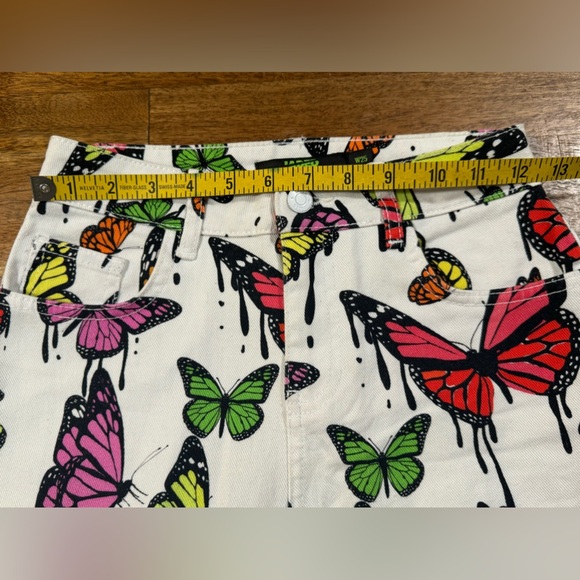 JADED London BUTTERFLY print kick flare PANTS/jeans sz W25 - Picture 4 of 7